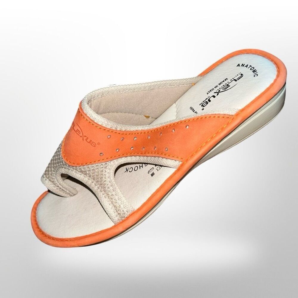 Spring Step Women's Flexus Pascalle Slide Sandal Orange Nubuck/Beige 39 US 8.5 - Picture 2 of 7